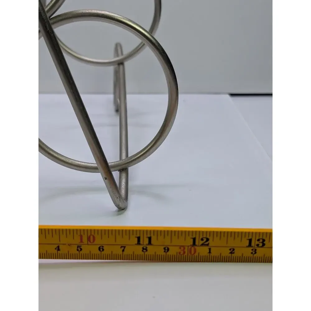 Kamenstein 6 Bottle Metal Wine Rack Countertop Holder Spring Handle Scroll
